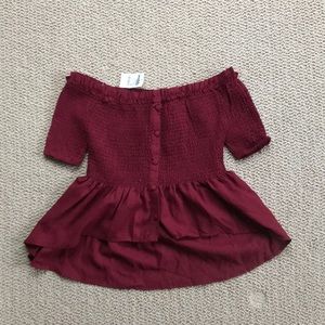 RED OFF THE SHOULDER BLOUSE